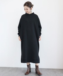 AMERICAN HOLIC | モックネック裏毛裏起毛ワンピース　＊●(ワンピース)