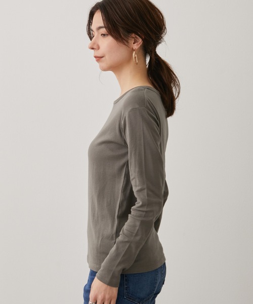 SALON adam et rope'(サロン アダム エ ロペ)の「【Smile Cotton】クルーネックプルオーバー(Tシャツ/カットソー・レディース・ホワイト/チャコールグレー/ブラック/ピンク・FREE)」の11枚目の写真