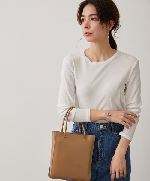 SALON adam et rope'(サロン アダム エ ロペ)の「【Smile Cotton】クルーネックプルオーバー(Tシャツ/カットソー・レディース・ホワイト/チャコールグレー/ブラック/ピンク・FREE)」の19枚目の写真