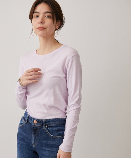 SALON adam et rope'(サロン アダム エ ロペ)の「【Smile Cotton】クルーネックプルオーバー(Tシャツ/カットソー・レディース・ホワイト/チャコールグレー/ブラック/ピンク・FREE)」の20枚目の写真