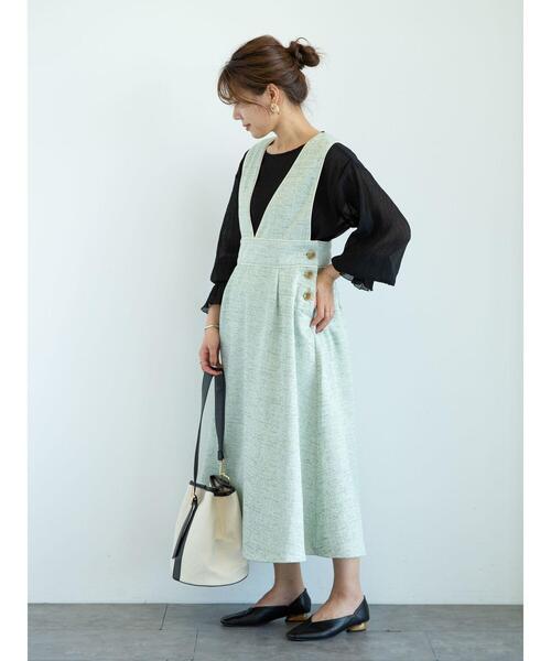 ELENCARE DUE（エレンカーレデュエ）の「・ELENCARE DUE ツィードジャンパースカート＊（ジャンパースカート・レディース・ミント/アイボリー/ベージュ・FREE）」の13枚目の写真