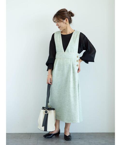 ELENCARE DUE（エレンカーレデュエ）の「・ELENCARE DUE ツィードジャンパースカート＊（ジャンパースカート・レディース・ミント/アイボリー/ベージュ・FREE）」の14枚目の写真