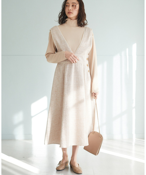 ELENCARE DUE（エレンカーレデュエ）の「・ELENCARE DUE ツィードジャンパースカート＊（ジャンパースカート・レディース・ミント/アイボリー/ベージュ・FREE）」の3枚目の写真