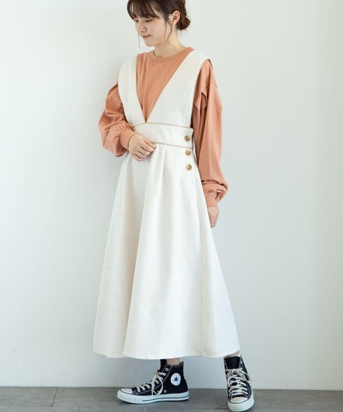 ELENCARE DUE（エレンカーレデュエ）の「・ELENCARE DUE ツィードジャンパースカート＊（ジャンパースカート・レディース・ミント/アイボリー/ベージュ・FREE）」の2枚目の写真