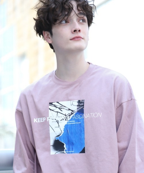 RAGEBLUE（レイジブルー）の「＜全9色＞プリント/刺繍ロンT/934264（Tシャツ/カットソー・メンズ・グリーン/パープル/ブラック/オフホワイト/ピンク系その他/ホワイト/ベージュ系その他2/ライトブルー/マスタード・LARGE/MEDIUM/SMALL）」の7枚目の写真