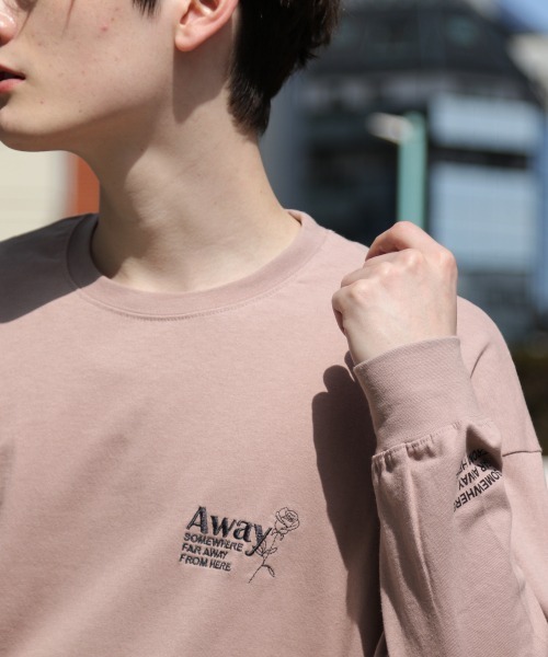 RAGEBLUE（レイジブルー）の「＜全9色＞プリント/刺繍ロンT/934264（Tシャツ/カットソー・メンズ・グリーン/パープル/ブラック/オフホワイト/ピンク系その他/ホワイト/ベージュ系その他2/ライトブルー/マスタード・LARGE/MEDIUM/SMALL）」の9枚目の写真