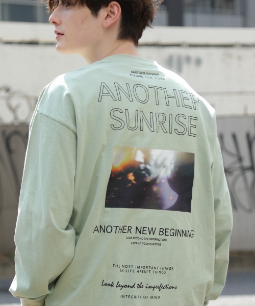 RAGEBLUE（レイジブルー）の「＜全9色＞プリント/刺繍ロンT/934264（Tシャツ/カットソー・メンズ・グリーン/パープル/ブラック/オフホワイト/ピンク系その他/ホワイト/ベージュ系その他2/ライトブルー/マスタード・LARGE/MEDIUM/SMALL）」の5枚目の写真