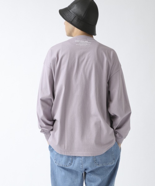 RAGEBLUE（レイジブルー）の「＜全9色＞プリント/刺繍ロンT/934264（Tシャツ/カットソー・メンズ・グリーン/パープル/ブラック/オフホワイト/ピンク系その他/ホワイト/ベージュ系その他2/ライトブルー/マスタード・LARGE/MEDIUM/SMALL）」の13枚目の写真