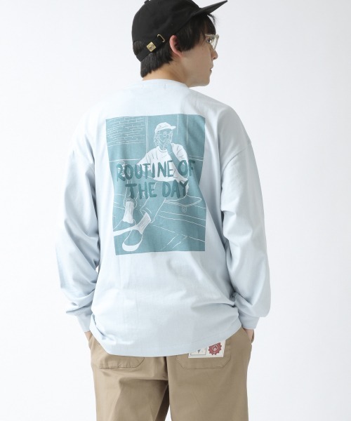 RAGEBLUE（レイジブルー）の「＜全9色＞プリント/刺繍ロンT/934264（Tシャツ/カットソー・メンズ・グリーン/パープル/ブラック/オフホワイト/ピンク系その他/ホワイト/ベージュ系その他2/ライトブルー/マスタード・LARGE/MEDIUM/SMALL）」の16枚目の写真