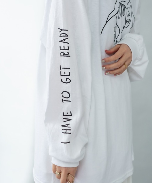 mystic（ミスティック）の「ANNIE ロングTシャツ（Tシャツ/カットソー・レディース・チャコールグレー/オフホワイト・FREE）」の21枚目の写真