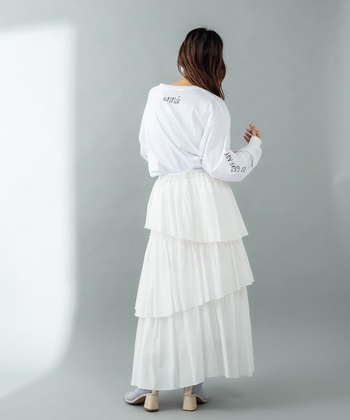 mystic（ミスティック）の「ANNIE ロングTシャツ（Tシャツ/カットソー・レディース・チャコールグレー/オフホワイト・FREE）」の10枚目の写真