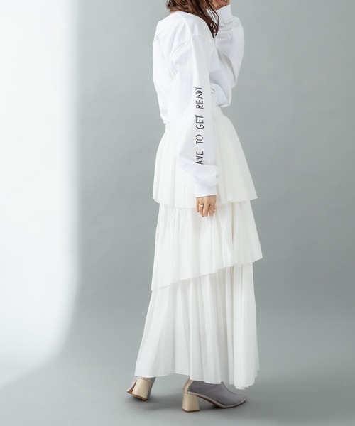 mystic（ミスティック）の「ANNIE ロングTシャツ（Tシャツ/カットソー・レディース・チャコールグレー/オフホワイト・FREE）」の14枚目の写真