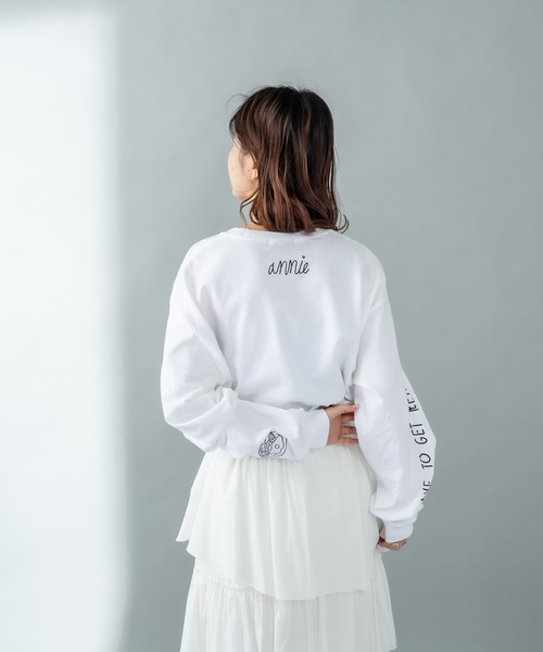 mystic（ミスティック）の「ANNIE ロングTシャツ（Tシャツ/カットソー・レディース・チャコールグレー/オフホワイト・FREE）」の4枚目の写真