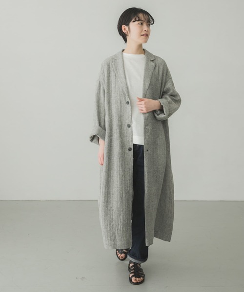 かぐれ kagure シルク リネン チェスターコート ロング カーディガン かぐれ（カグレ）の「シルクリネンチェスターコート（チェスター