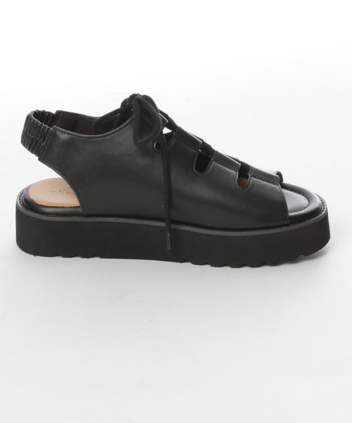 niko and...（ニコアンド）の「オリジナルレースアップサンダル（サンダル・レディース・ブラック/アイボリー・SMALL/MEDIUM/LARGE）」の11枚目の写真