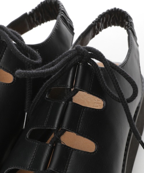 niko and...（ニコアンド）の「オリジナルレースアップサンダル（サンダル・レディース・ブラック/アイボリー・SMALL/MEDIUM/LARGE）」の12枚目の写真