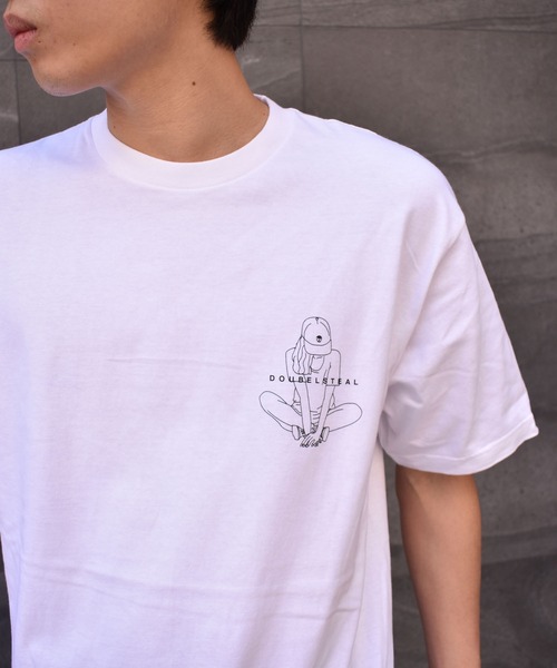 DOUBLE STEAL(ダブルスティール)の「Crouch Girl Tシャツ(Tシャツ/カットソー・メンズ・ホワイト/グレー/ブラック/カーキ・LARGE/X-LARGE/MEDIUM/XX-LARGE)」の7枚目の写真