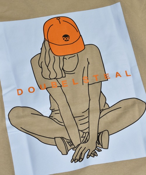 DOUBLE STEAL(ダブルスティール)の「Crouch Girl Tシャツ(Tシャツ/カットソー・メンズ・ホワイト/グレー/ブラック/カーキ・LARGE/X-LARGE/MEDIUM/XX-LARGE)」の22枚目の写真