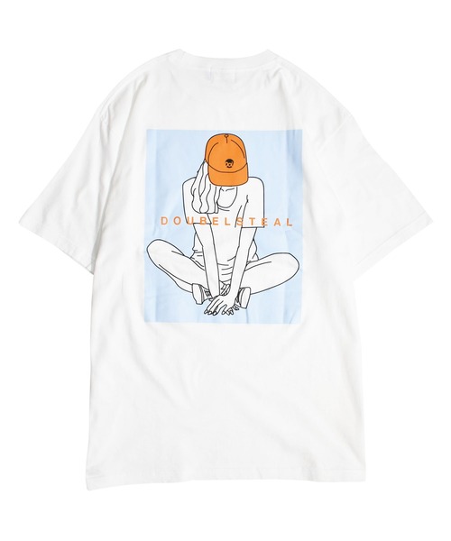 DOUBLE STEAL(ダブルスティール)の「Crouch Girl Tシャツ(Tシャツ/カットソー・メンズ・ホワイト/グレー/ブラック/カーキ・LARGE/X-LARGE/MEDIUM/XX-LARGE)」の5枚目の写真