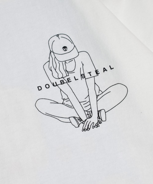 DOUBLE STEAL(ダブルスティール)の「Crouch Girl Tシャツ(Tシャツ/カットソー・メンズ・ホワイト/グレー/ブラック/カーキ・LARGE/X-LARGE/MEDIUM/XX-LARGE)」の9枚目の写真