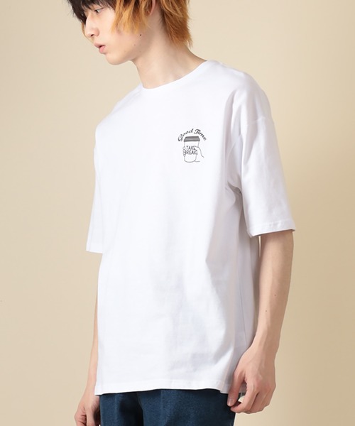 オーバーサイズ カフェガール イラスト プリント Tシャツ