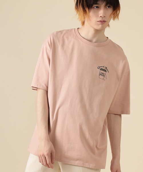 SlashDate（スラッシュデイト）の「オーバーサイズ カフェガール イラスト プリント Tシャツ（Tシャツ/カットソー・メンズ・ホワイト/アッシュグレー/ブラック/ミント/ホワイト系その他/スモークピンク・M/L）」の14枚目の写真