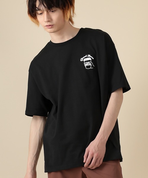 SlashDate（スラッシュデイト）の「オーバーサイズ カフェガール イラスト プリント Tシャツ（Tシャツ/カットソー・メンズ・ホワイト/アッシュグレー/ブラック/ミント/ホワイト系その他/スモークピンク・M/L）」の19枚目の写真