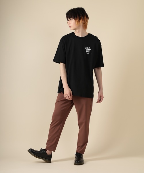 SlashDate（スラッシュデイト）の「オーバーサイズ カフェガール イラスト プリント Tシャツ（Tシャツ/カットソー・メンズ・ホワイト/アッシュグレー/ブラック/ミント/ホワイト系その他/スモークピンク・M/L）」の13枚目の写真