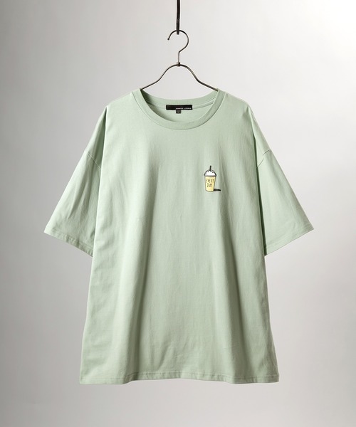 SlashDate（スラッシュデイト）の「オーバーサイズ カフェガール イラスト プリント Tシャツ（Tシャツ/カットソー・メンズ・ホワイト/アッシュグレー/ブラック/ミント/ホワイト系その他/スモークピンク・M/L）」の11枚目の写真