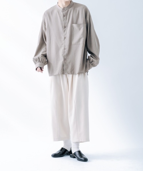 epnok(エプノック)の「サイドスリットリネンバンドカラーシャツ(シャツ/ブラウス・メンズ・チャコールグレー/グレイッシュベージュ/レンガ/グレイッシュブルー・SMALL/MEDIUM/LARGE)」の15枚目の写真