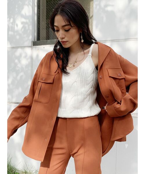 GYDA（ジェイダ）の「ケーブルブリーチKTキャミ（キャミソール・レディース・オフホワイト/ネイビー/ボルドー・FREE）」の5枚目の写真