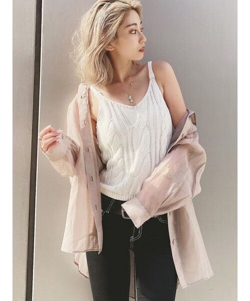 GYDA（ジェイダ）の「ケーブルブリーチKTキャミ（キャミソール・レディース・オフホワイト/ネイビー/ボルドー・FREE）」の10枚目の写真