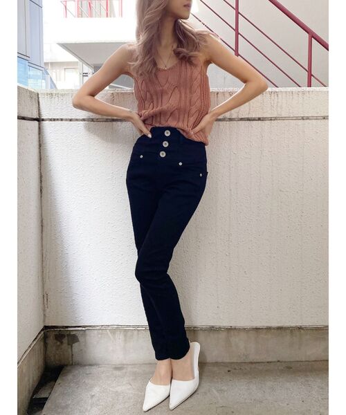 GYDA（ジェイダ）の「ケーブルブリーチKTキャミ（キャミソール・レディース・オフホワイト/ネイビー/ボルドー・FREE）」の14枚目の写真