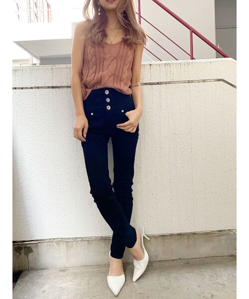 GYDA（ジェイダ）の「ケーブルブリーチKTキャミ（キャミソール・レディース・オフホワイト/ネイビー/ボルドー・FREE）」の15枚目の写真