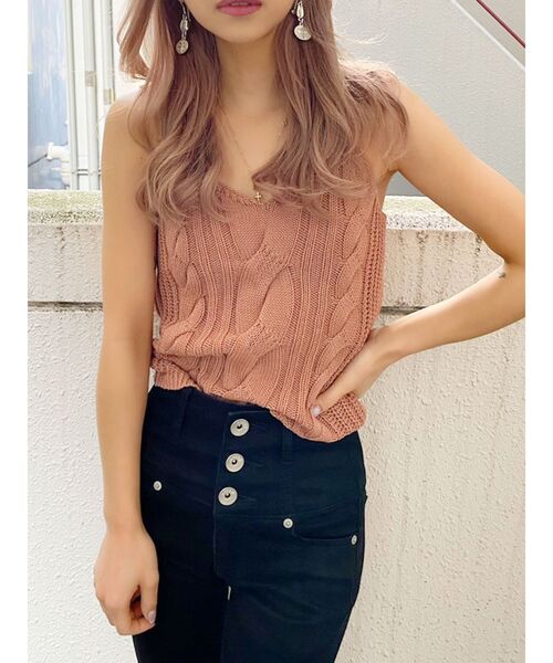 GYDA（ジェイダ）の「ケーブルブリーチKTキャミ（キャミソール・レディース・オフホワイト/ネイビー/ボルドー・FREE）」の16枚目の写真