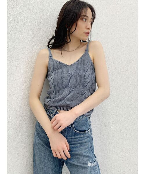 GYDA（ジェイダ）の「ケーブルブリーチKTキャミ（キャミソール・レディース・オフホワイト/ネイビー/ボルドー・FREE）」の22枚目の写真