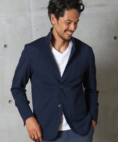 MEN'S BIGI（メンズビギ）の「フクレジャガード スタンドジャケット（ブルゾン・メンズ・ネイビー/ブラック・04/01/02/03）」の2枚目の写真