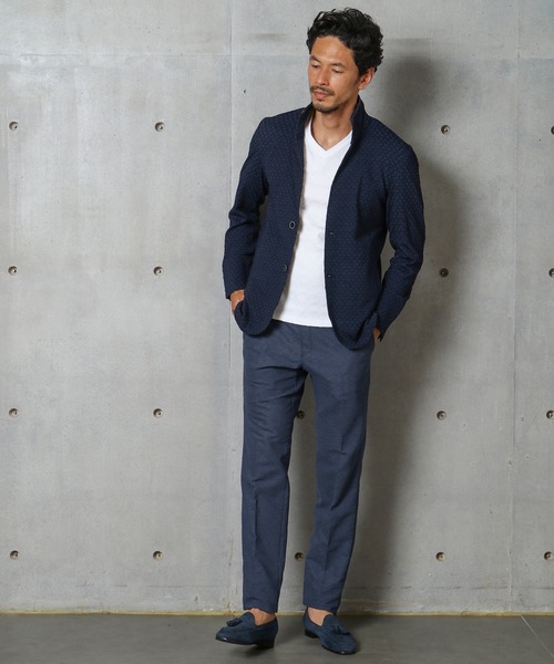 MEN'S BIGI（メンズビギ）の「フクレジャガード スタンドジャケット（ブルゾン・メンズ・ネイビー/ブラック・04/01/02/03）」の6枚目の写真