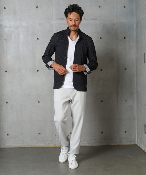 MEN'S BIGI（メンズビギ）の「フクレジャガード スタンドジャケット（ブルゾン・メンズ・ネイビー/ブラック・04/01/02/03）」の8枚目の写真