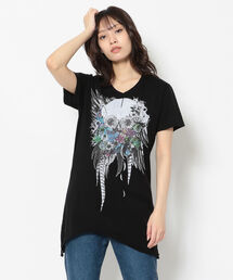 KMRii | KMRii/ケムリ/別注 Skull Flower 10/SS TEE/RFL(Tシャツ/カットソー)