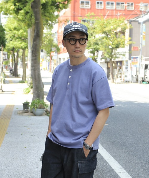 Goodwear(グッドウェア)の「GOOD WEAR グッドウェア 2W7-2522 USAコットン ヘンリーネック Tシャツ(Tシャツ/カットソー・メンズ・ブラック/チャコールグレー/カーキオリーブ/ネイビー/ホワイト/杢グレー/グレイッシュベージュ/ライトパープル/イエロー系その他/オレンジ系その他/ライトピンク/ブルー系その他/ダークグリーン/グレー系その他・S/M/L/XL)」の11枚目の写真