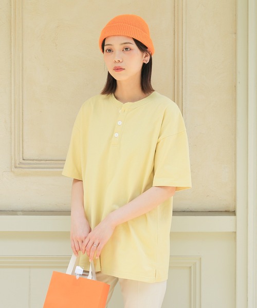 Goodwear(グッドウェア)の「GOOD WEAR グッドウェア 2W7-2522 USAコットン ヘンリーネック Tシャツ(Tシャツ/カットソー・メンズ・ブラック/チャコールグレー/カーキオリーブ/ネイビー/ホワイト/杢グレー/グレイッシュベージュ/ライトパープル/イエロー系その他/オレンジ系その他/ライトピンク/ブルー系その他/ダークグリーン/グレー系その他・S/M/L/XL)」の12枚目の写真