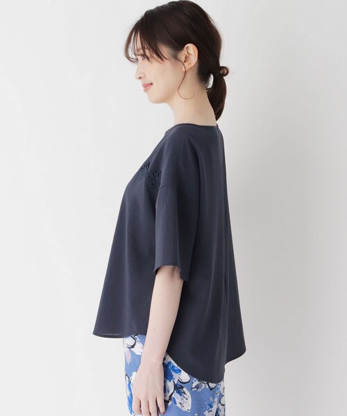 smart pink（スマートピンク）の「◆【手洗い可】リネンライクブラウス（シャツ/ブラウス・レディース・ネイビー/ダークグレー・88）」の8枚目の写真