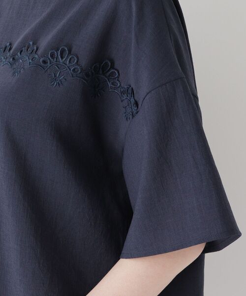 smart pink（スマートピンク）の「◆【手洗い可】リネンライクブラウス（シャツ/ブラウス・レディース・ネイビー/ダークグレー・88）」の9枚目の写真