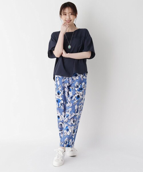 smart pink（スマートピンク）の「◆【手洗い可】リネンライクブラウス（シャツ/ブラウス・レディース・ネイビー/ダークグレー・88）」の4枚目の写真