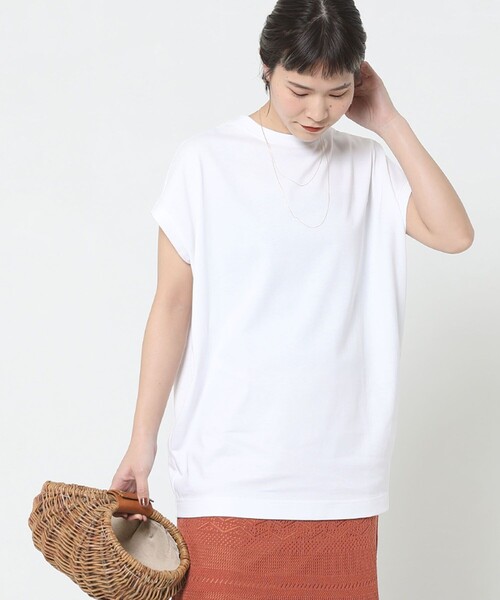 Sig FREAK'S STORE（シグフリークスストア）の「クルーネックノースリーブ（Tシャツ/カットソー・レディース・グリーン/ブラック/グレー/ベージュ/ホワイト/ライトグレー・ﾌﾘ-）」の2枚目の写真