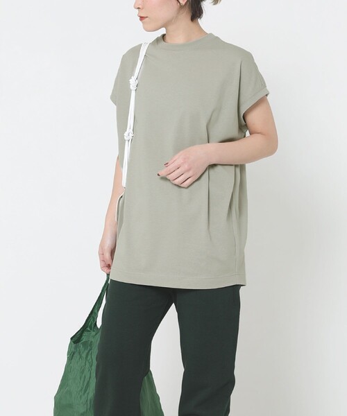 Sig FREAK'S STORE（シグフリークスストア）の「クルーネックノースリーブ（Tシャツ/カットソー・レディース・グリーン/ブラック/グレー/ベージュ/ホワイト/ライトグレー・ﾌﾘ-）」の6枚目の写真