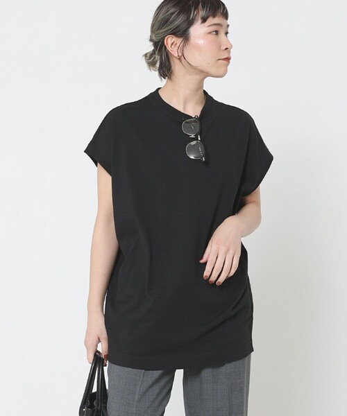 Sig FREAK'S STORE（シグフリークスストア）の「クルーネックノースリーブ（Tシャツ/カットソー・レディース・グリーン/ブラック/グレー/ベージュ/ホワイト/ライトグレー・ﾌﾘ-）」の3枚目の写真