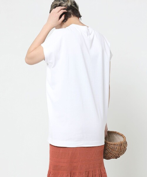 Sig FREAK'S STORE（シグフリークスストア）の「クルーネックノースリーブ（Tシャツ/カットソー・レディース・グリーン/ブラック/グレー/ベージュ/ホワイト/ライトグレー・ﾌﾘ-）」の8枚目の写真