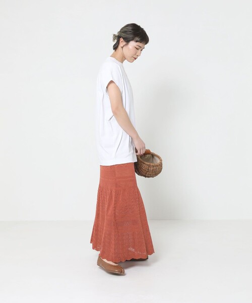 Sig FREAK'S STORE（シグフリークスストア）の「クルーネックノースリーブ（Tシャツ/カットソー・レディース・グリーン/ブラック/グレー/ベージュ/ホワイト/ライトグレー・ﾌﾘ-）」の9枚目の写真